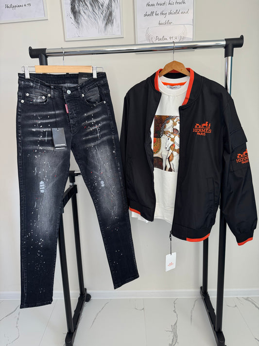 Дънки + Блуза + Яке /Сет/