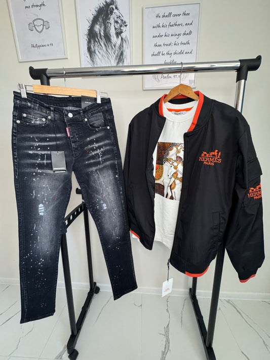 Дънки + Блуза + Яке /Сет/