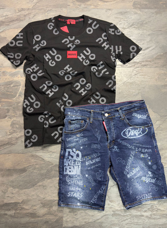Къси дънки + тениска /Сет/ 21200