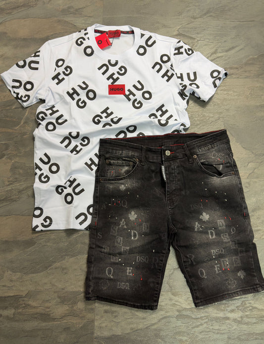 Къси дънки + тениска /Сет/ 26700