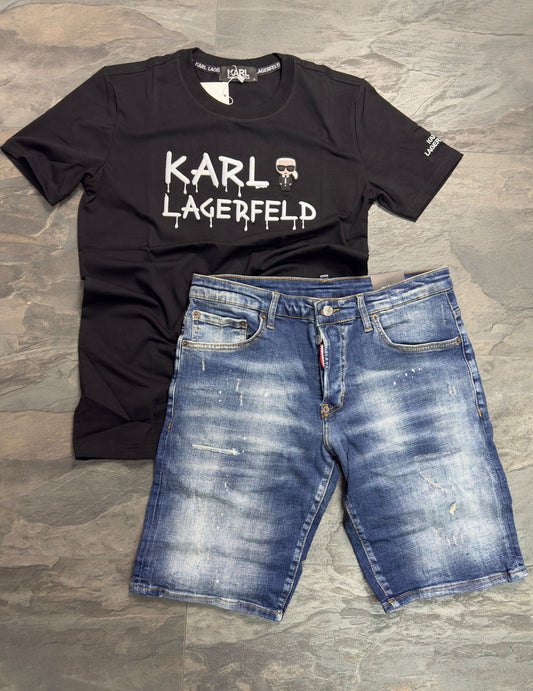 Къси дънки + тениска /Сет/ 25600
